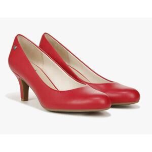 LifeStride Parigi Pumps 9.5 Red NWOT Heels Vegan Leather Comfort Travel Career